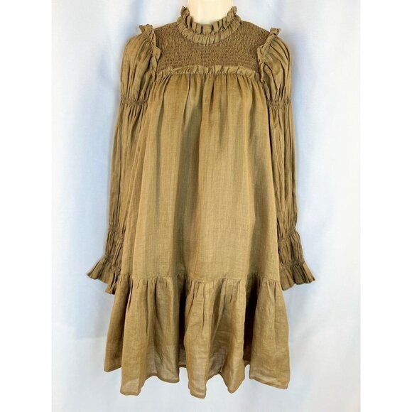 SEA New York Hattie Long Sleeve Boho Dress in Almond originally $365 - Picture 3 of 11